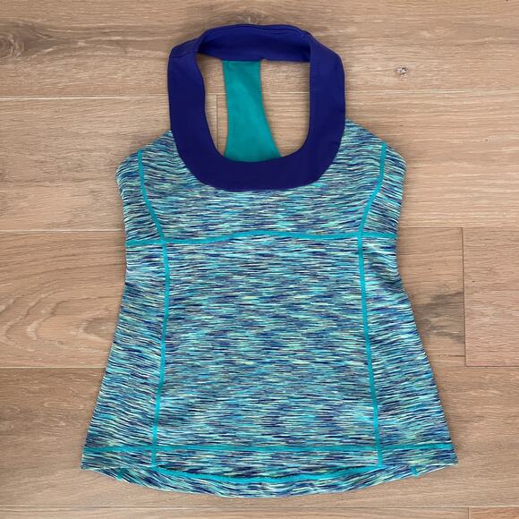 Lululemon Scoop Neck Tank Top Space Dye Bruised Berry Green 8 - Picture 1 of 3